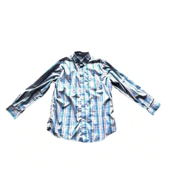 Saddlebred Wrinkle Free Stretch Plaid Button Up Long Sleeve Men’s Shirt Large - Picture 3 of 9
